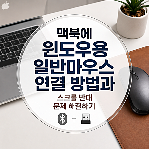 맥북에 윈도우용 일반마우스 연결 방법과 스크롤 반대 문제 해결하기