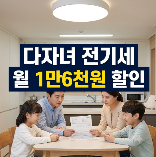 다자녀 전기세 할인 30%, 대상·신청방법·조건 총정리 (2026)