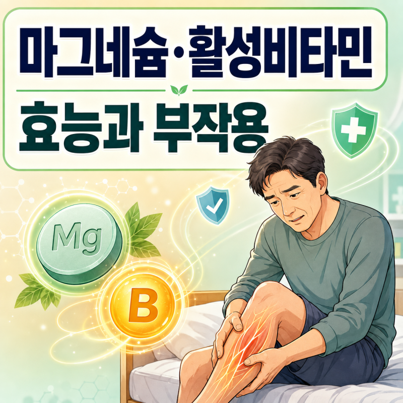고함량 마그네슘과 활성비타민 복합제, 근육경련·신경통·눈의 피로에 효과가 있을까?