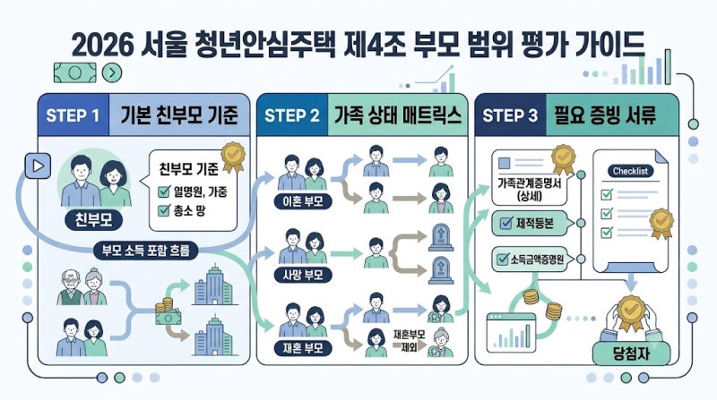 2026년 2차 서울시 청년안심주택 공공임대 부모 범위 기준 및 소득합산 자격 실전 가이드[ 4편 ....