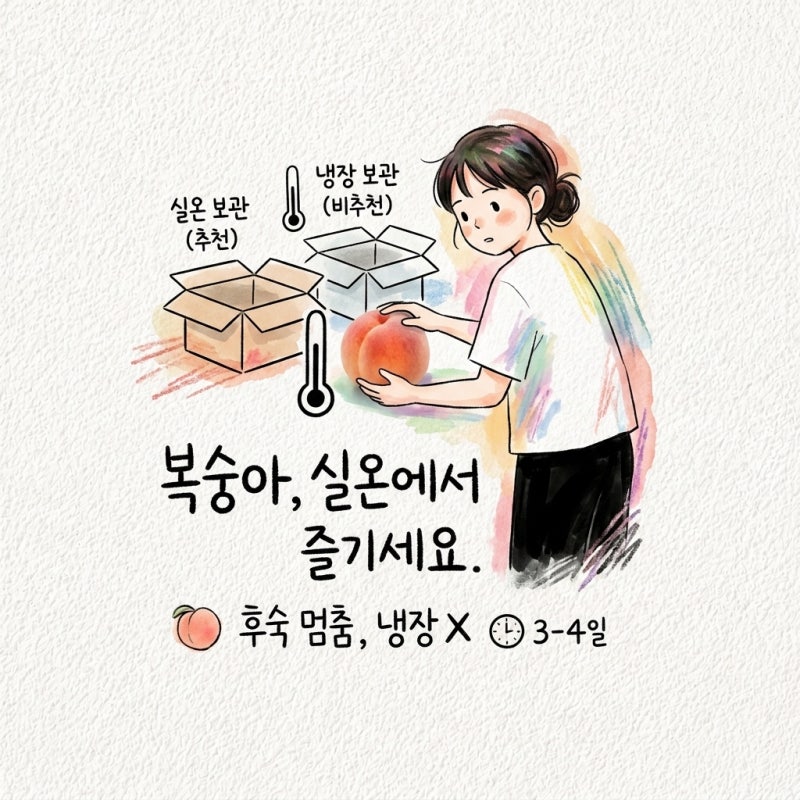 복숭아는 냉장에 넣는 순간 후숙이 멈춤 실온 보관 기준과 기간 정리
