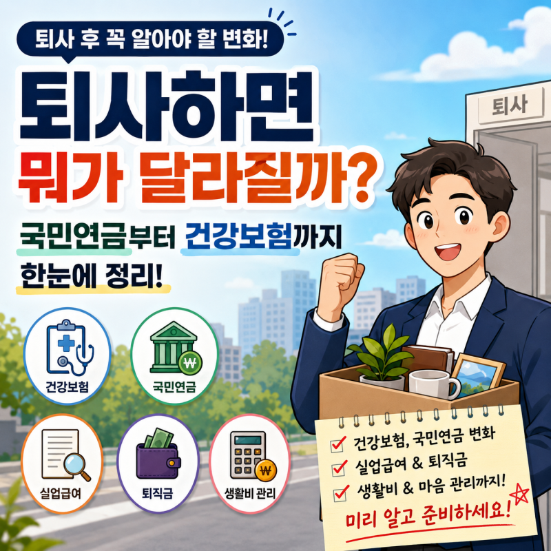 퇴사하면 뭐가 달라질까? 국민연금부터 건강보험까지 퇴직 후 꼭 알아야 할 변화