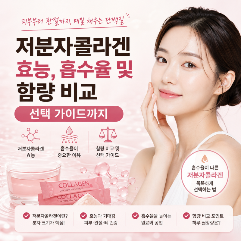저분자콜라겐 효능, 흡수율 및 함량 비교 선택 가이드까지