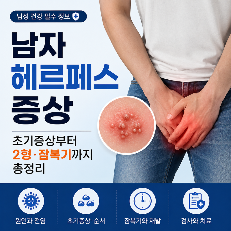남자 헤르페스 증상, 초기부터 2형·잠복기까지 한 번에 정리