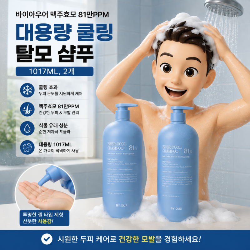 바이아우어 맥주효모 탈모 샴푸 후기｜30대 살림남이 써본 81만PPM 쿨링 샴푸, 장점·단점 총정....