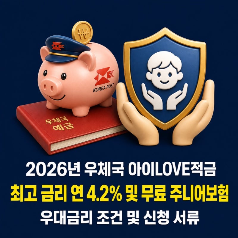 2026년 우체국 아이LOVE적금 금리 조건 신청방법