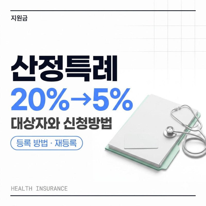 "본인부담 20%가 5%로..." 건강보험 산정특례 대상자와 신청방법 총정리