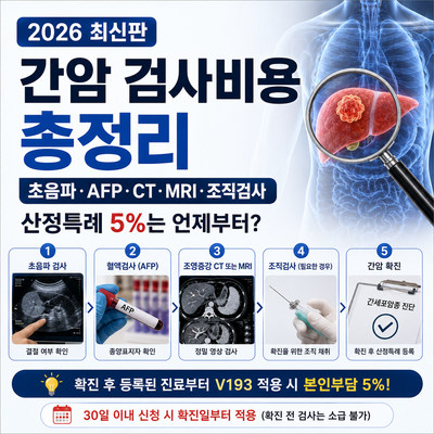 2026 간암 검사비용 총정리｜초음파·AFP·CT·MRI·조직검사, 산정특례 5%는 언제부터?
