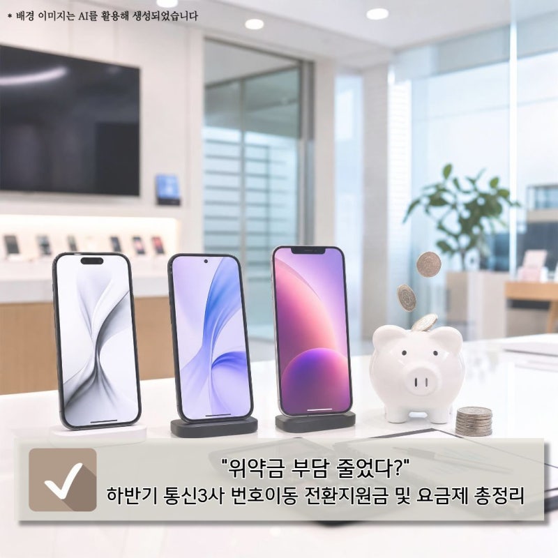 "위약금 부담 줄었다?" 하반기 통신3사 번호이동 전환지원금 및 요금제 총정리
