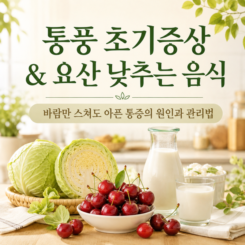 바람만 스쳐도 아픈 통풍!! 초기증상·원인·요산 낮추는 음식 완벽 정리