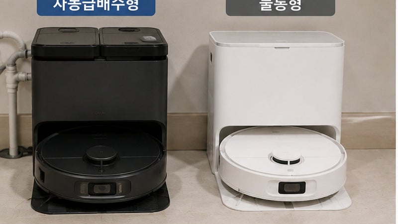 로봇청소기 자동급수·자동배수 꼭 필요할까? 물통형과 차이 정리