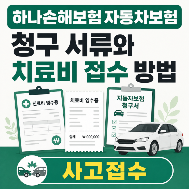 하나손해보험 자동차보험 청구 서류와 치료비 접수 방법 사고접수