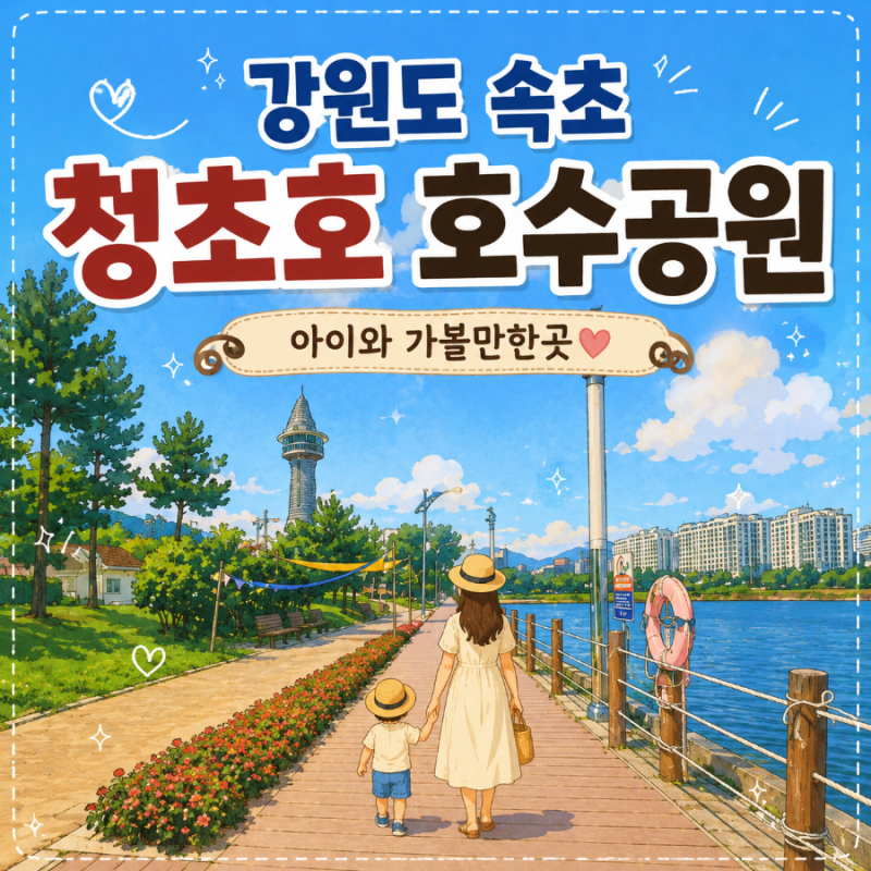 강원도 속초 아이와 가볼만한곳 청초호 호수공원 유원지 바닥분수 물놀이