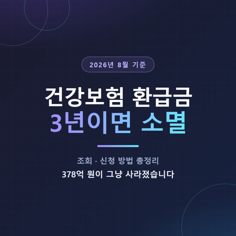 2026년 건강보험료 환급금 조회 및 신청 방법, 놓치면 못 받는 내 돈 찾기