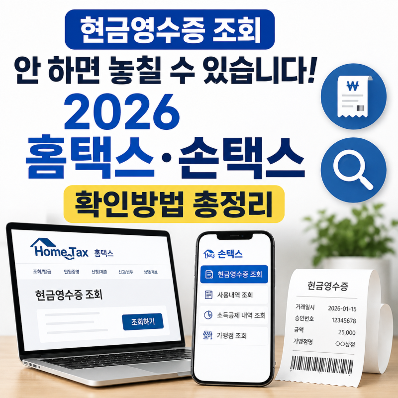 현금영수증 조회 안 하면 놓칠 수 있습니다! 2026 홈택스·손택스 확인방법 총정리