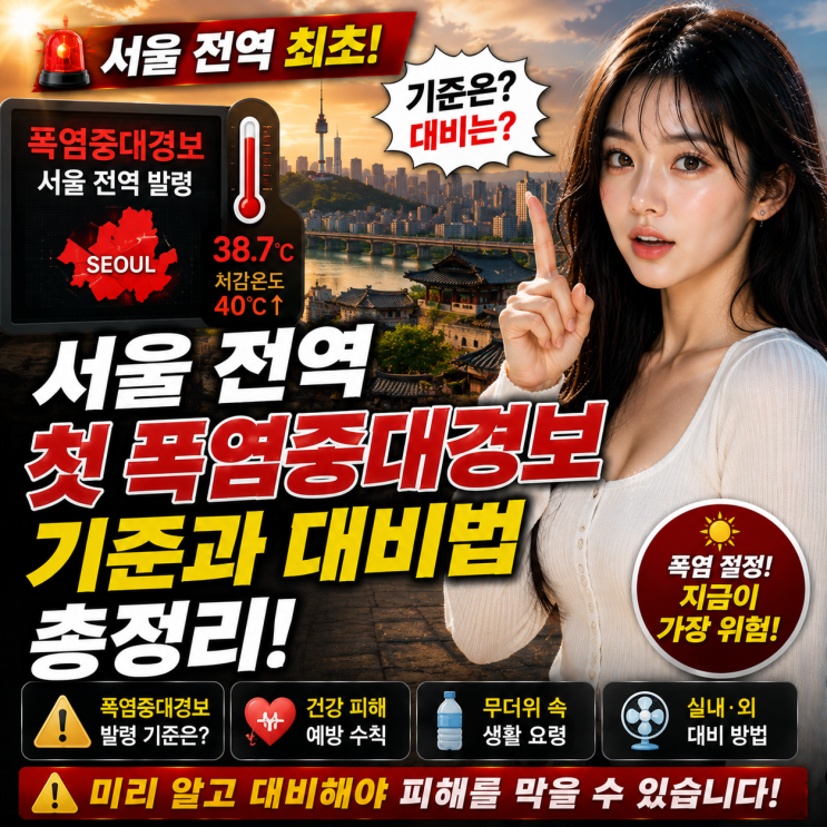 <b>서울</b> 전역 첫 <b>폭염</b>중대경보...기준과 대비법 총정리