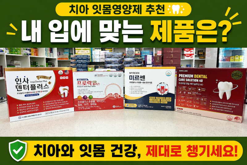 잇몸영양제 뭐가 좋을까? 인사덴터플러스 외 3종분석!
