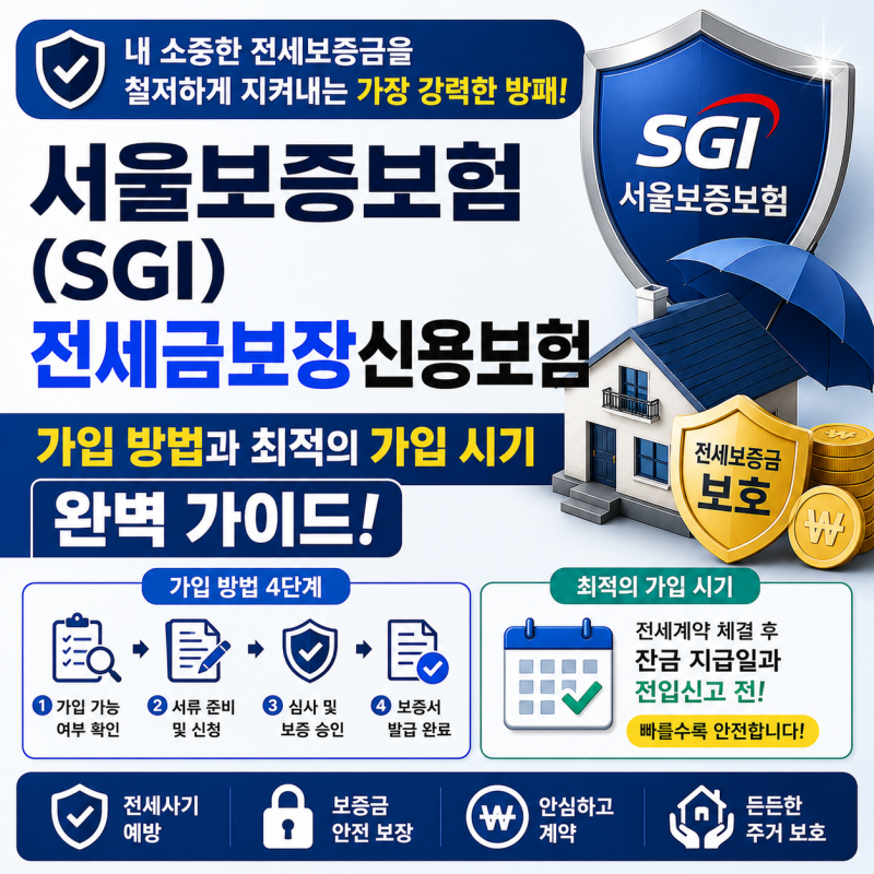 내 소중한 전세보증금을 철저하게 지켜내는 가장 강력한 방패, 서울보증보험(SGI) 전세금보장....