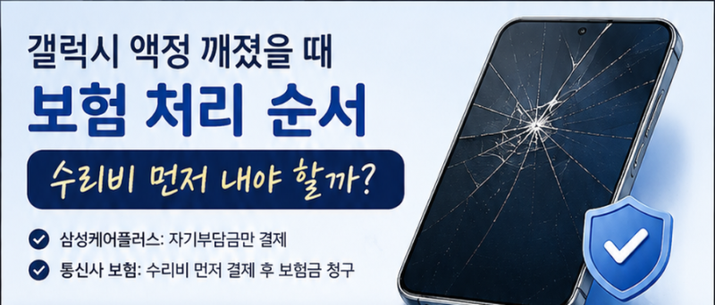 갤럭시 액정 깨졌을 때 휴대폰 보험 처리 순서｜수리비 먼저 내야 할까?