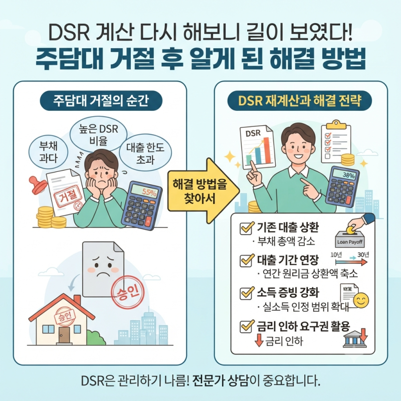 DSR 계산 다시 해보니 길이 보였다! 주담대 거절 후 알게 된 해결 방법