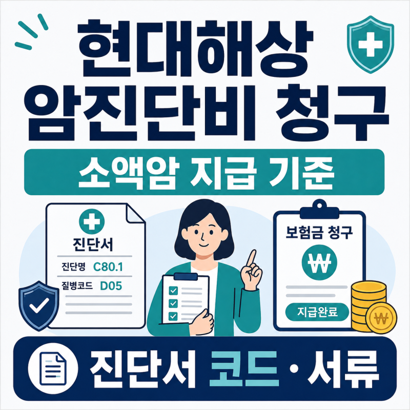현대해상 암진단비 청구 소액암 지급 기준 진단서 코드 서류