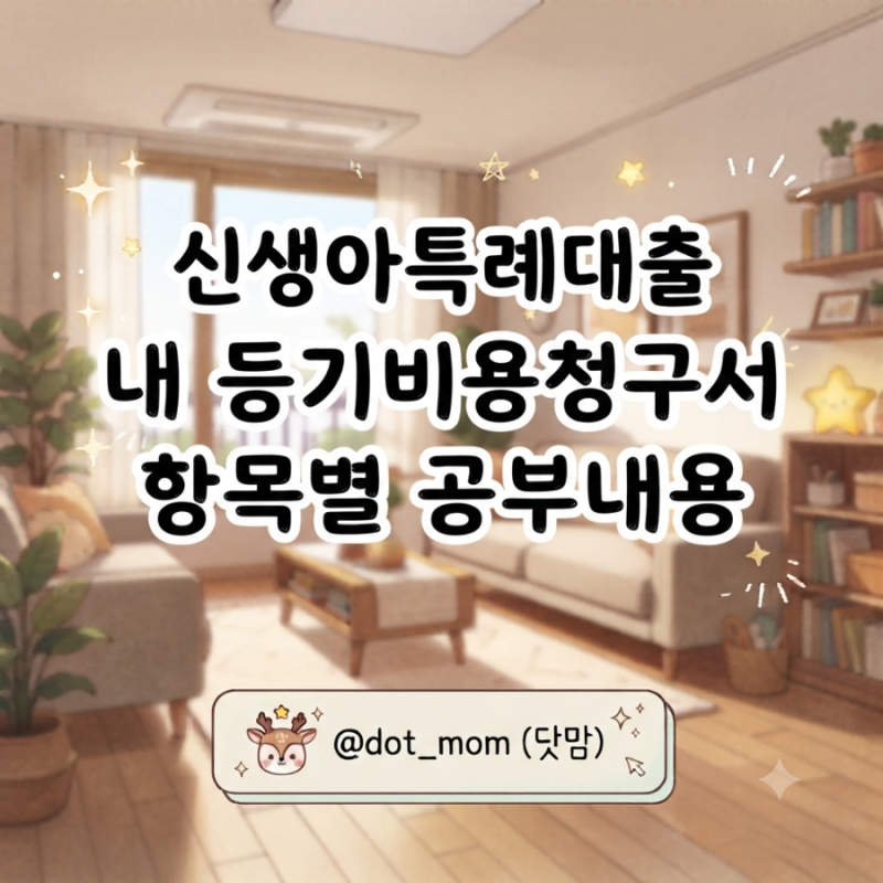 신생아특례대출 법무통을 이용하여 등기비용청구서 항목별 공부해본 후기