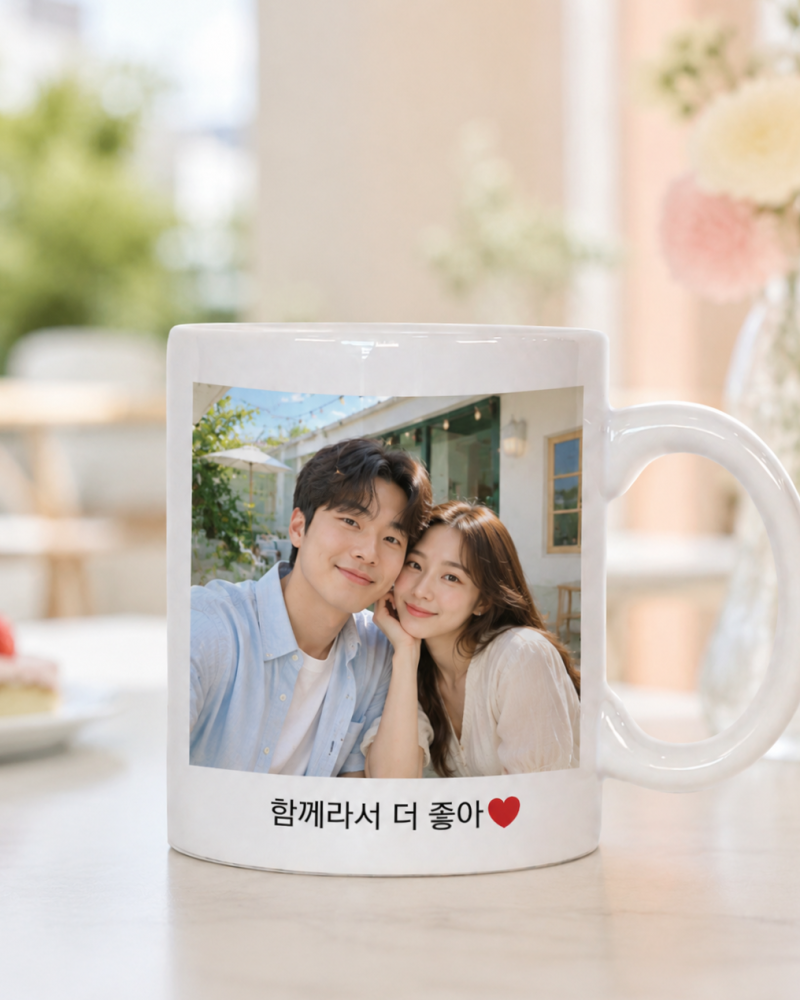 커플 포토머그컵 주문제작, 사진과 문구로 완성한 우리만의 커플 굿즈