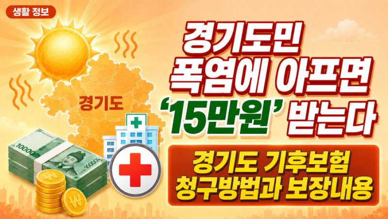 경기도 기후보험 청구방법과 보장내용, 경기도민은 무조건 보세요, 임산부도 포함