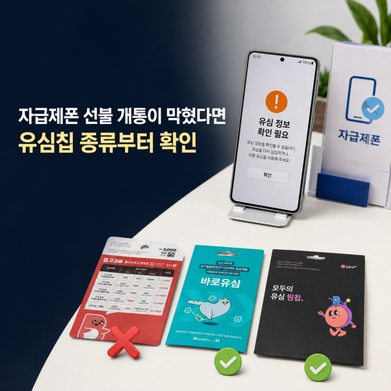 자급제폰 선불 개통이 막혔다면 유심칩 종류부터 확인하세요