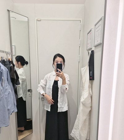 유니클로 캐미솔 원피스 입어보기 후기 데일리룩 코디