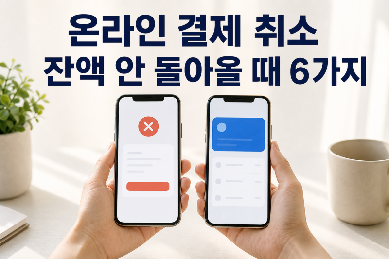 디지털 온누리 온라인 결제 취소, 잔액 안 돌아올 때 확인할 6가지