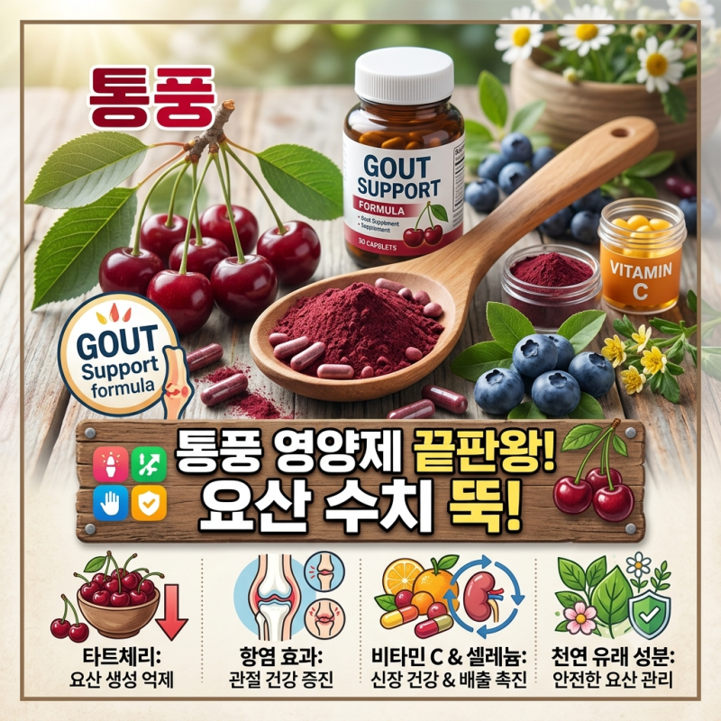 통풍에 좋은 영양제 끝판왕 타트체리 효과, 정말 요산 수치 내릴까? (원리부터 섭취법 및 통....