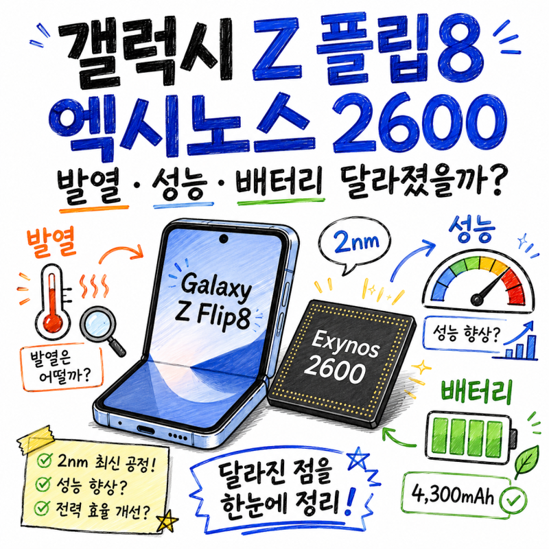 갤럭시 Z 플립8 엑시노스 2600, 발열·성능·배터리 달라졌을까?