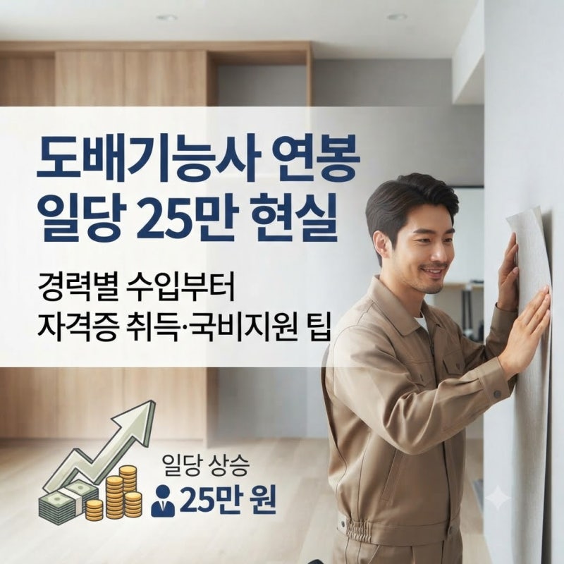도배기능사 연봉, 일당 25만 원 받는 기술직의 세계