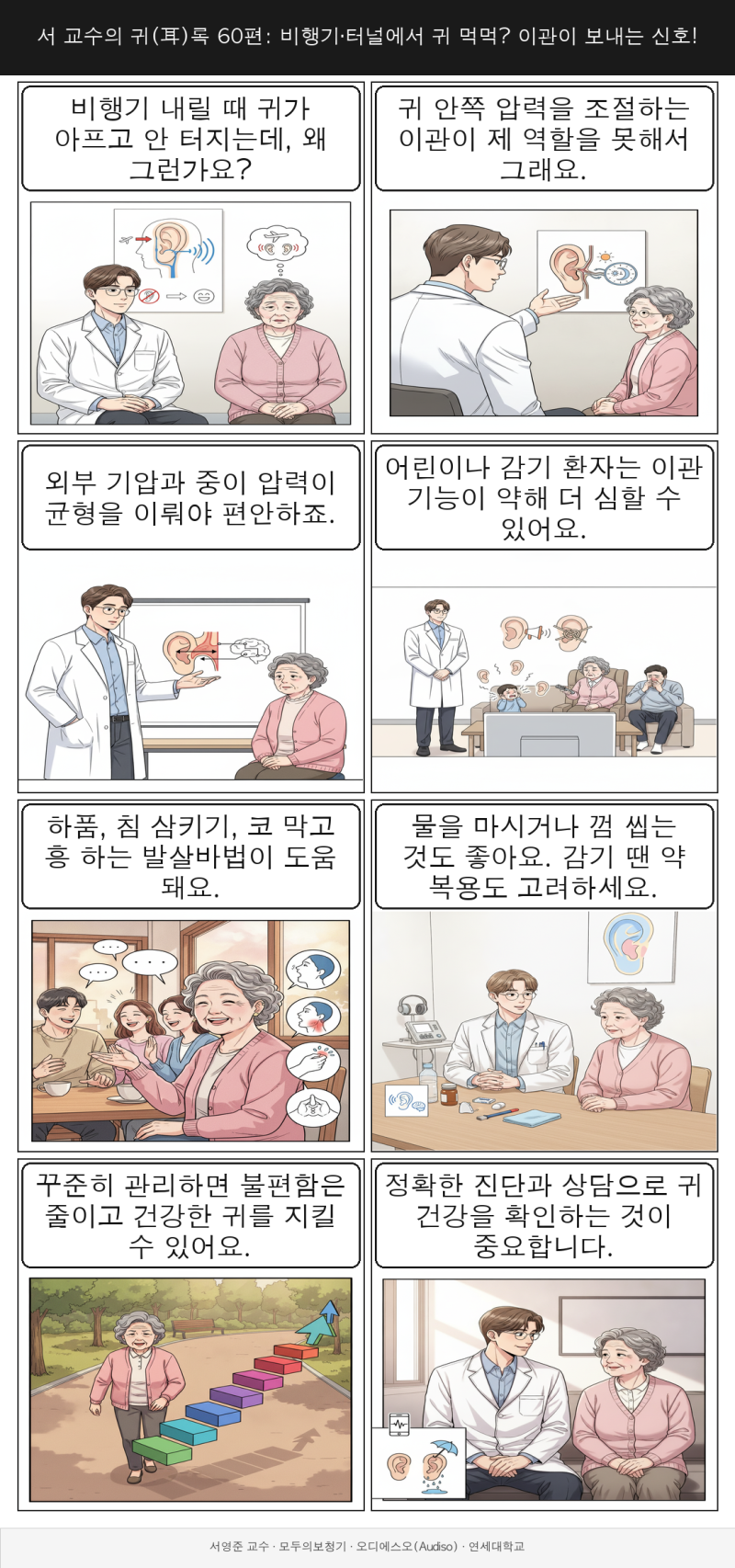서 교수의 귀(耳)록 60편: 비행기·터널에서 귀 먹먹? 이관이 보내는 신호!