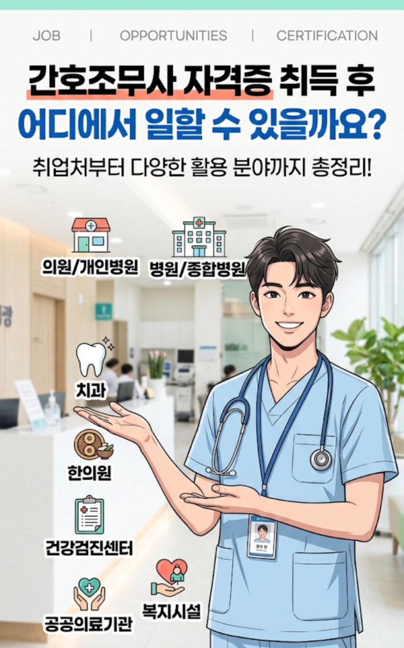 간호조무사 자격증 취득 후 어디에서 일할 수 있을까요? 취업처부터 다양한 활용 분야까지 ....