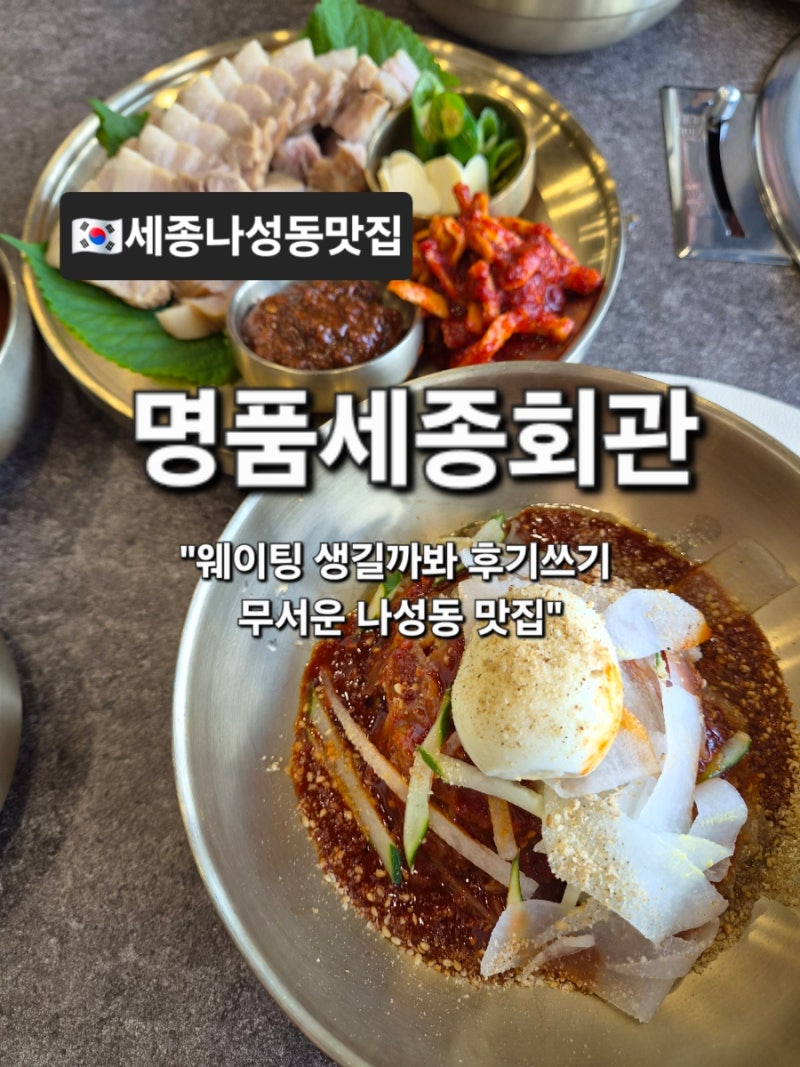 세종 나성동맛집 l 점심특선도 만족스러운 나성동룸있는식당 명품세종회관 냉면·수육 후기