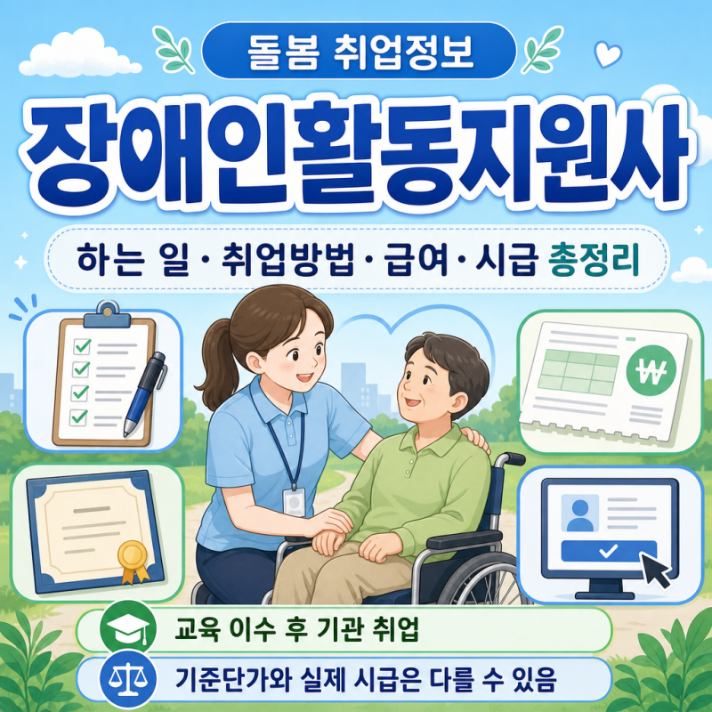장애인활동지원사 하는 일｜취업방법·급여·시급 총정리