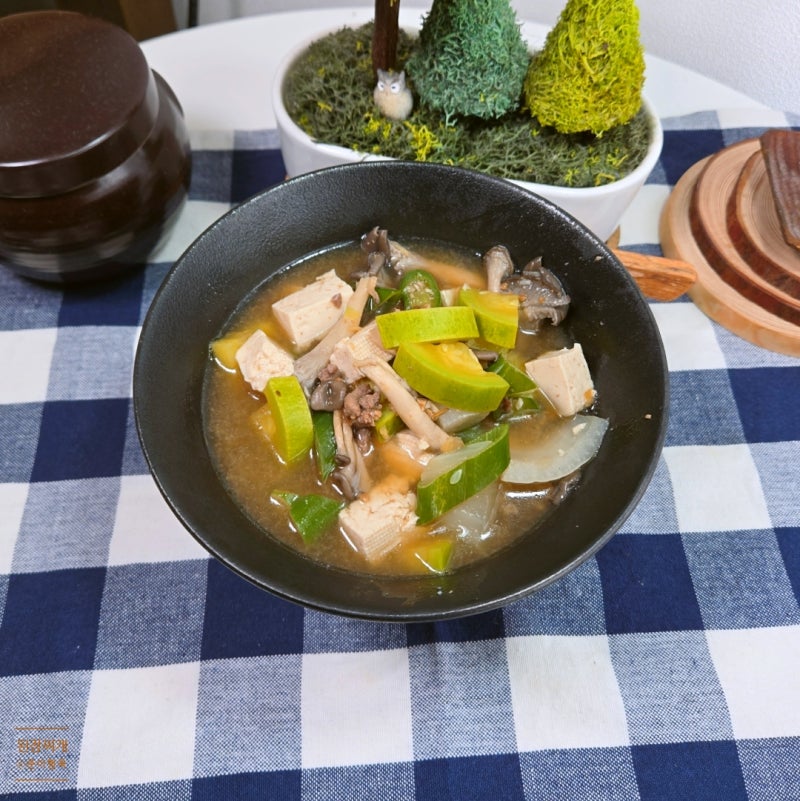 버섯 두부 기본 된장찌개 재료 끓이는법 레시피