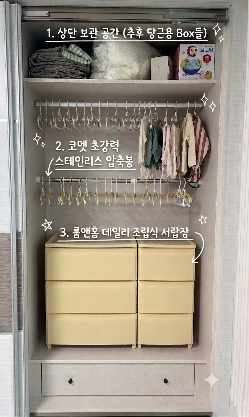 아기방 옷장 꾸미기 | 안방 붙박이장의 변신! 셀프로 아기 옷장 만들기 내돈내산 후기 (룸앤....