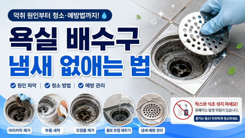 욕실 배수구 냄새 없애는 법｜하수구 악취 원인부터 청소·예방법까지