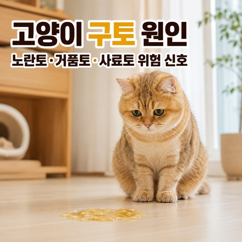 고양이 구토 원인, 노란토·거품토·사료토 색깔별 위험 신호