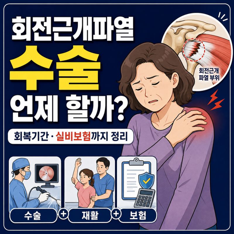 회전근개파열 수술 언제 해야 할까? 회복기간과 실비 보험금까지 정리