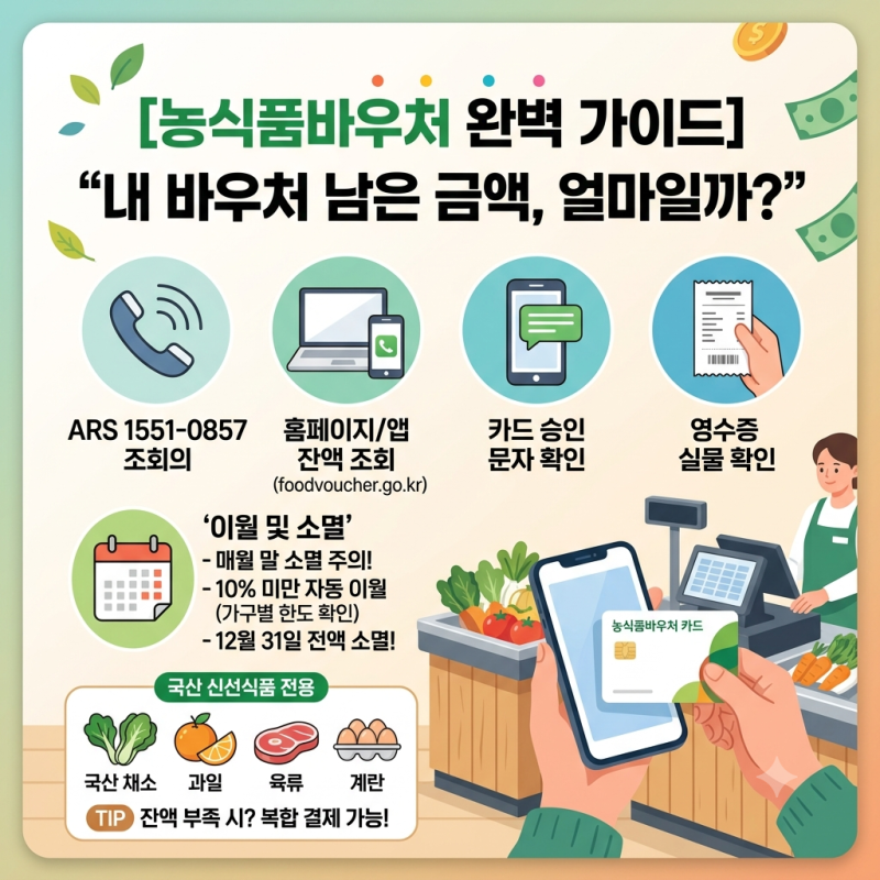 농식품바우처 잔액조회 4가지 방법부터 이월 소멸 기준 총정리