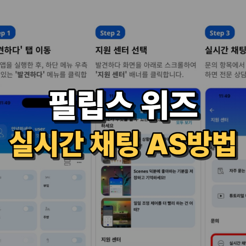 필립스 WiZ 스마트조명, 제품 사용이 어렵다면? 앱에서 ‘실시간 채팅 상담’이 가능합니다