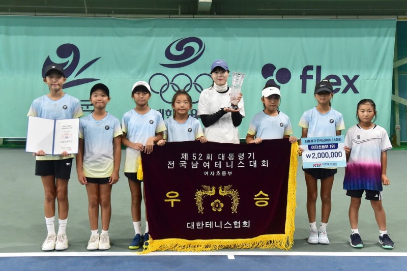 이은봄·이은별 자매, 강설아 활약…비봉초등학교(양구) 대통령기 테니스 여자초등부 우승 (0....