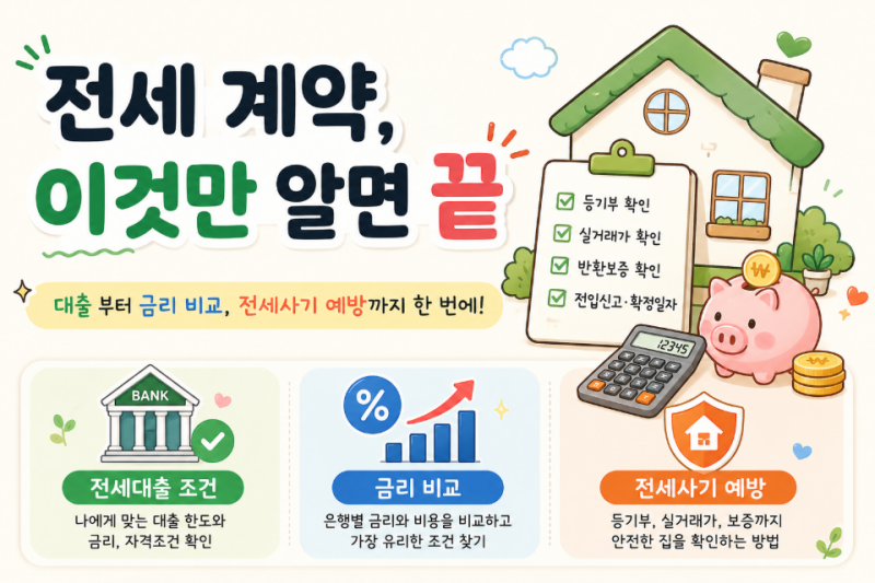 전세대출 조건·금리 비교 총정리, 계약 전 전세사기 피하는 방법