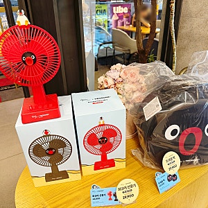 투썸 핑구 선풍기 가격 29,900원 레드 블랙 피규어 굿즈 직접 보고 왔어요