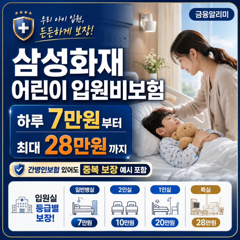 삼성화재 어린이 입원비보험 7만원 최대 28만원
