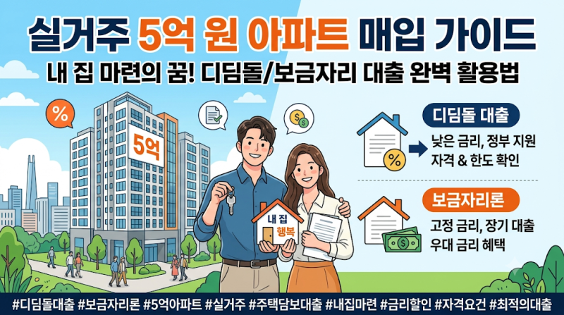 실거주 5억 원 아파트 매입 시 디딤돌/보금자리 대출 활용법